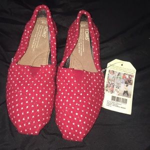 Brand new Red polka dot Toms